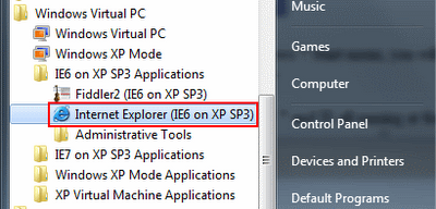 IE in Win7